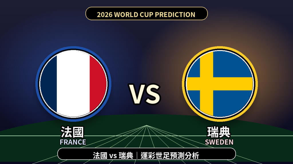 2026世界盃》法國 vs 瑞典｜32強淘汰賽｜運彩世足預測分析