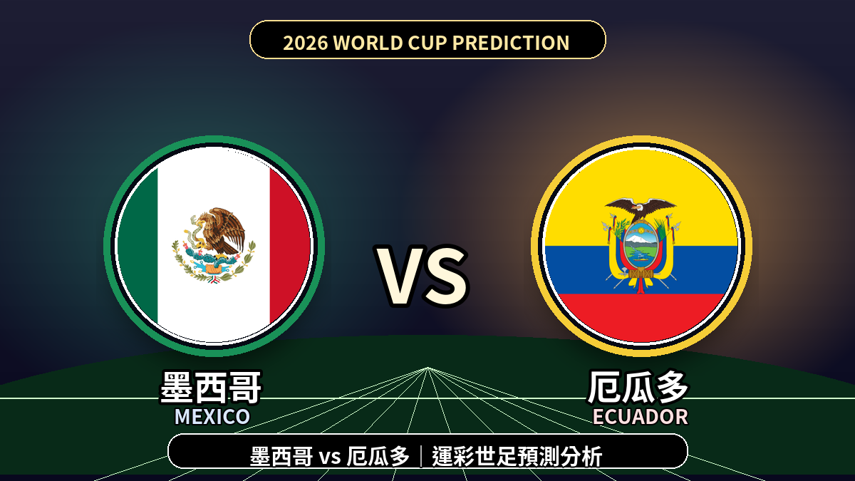 2026世界盃》墨西哥 vs 厄瓜多｜32強淘汰賽｜運彩世足預測分析